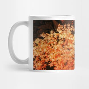 floral fantasy abstract in golden yellow and orange Mug